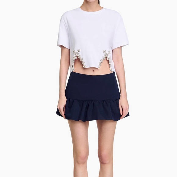 NWT authentic SANDRO RHINESTONE CROP TOP S - Picture 6 of 7